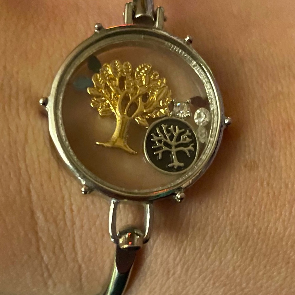Silver Tone Tree of Life Bangle Bracelet NWOT - Picture 1 of 5